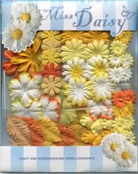 Miss Daisy Mulberry Papierblumenset gro gelb-orange